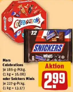 REWE Mars Celebrations oder Snickers Minis Angebot