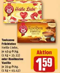 REWE Teekanne Früchtetee oder Rooibostee Vanille Angebot