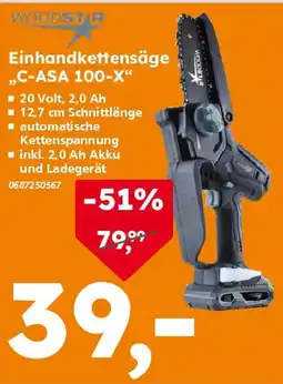 Globus Baumarkt WOODSTAR Einhandkettensäge ,,C-ASA 100-X" Angebot