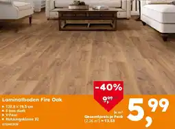 Globus Baumarkt Laminatboden Fire Oak Angebot