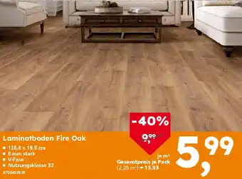 Globus Baumarkt Laminatboden Fire Oak Angebot