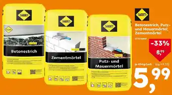 Globus Baumarkt SAKRET Betonestrich, Putz- und Mauermörtel, Zementmörtel Angebot