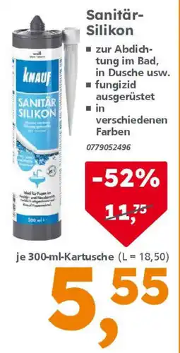 Globus Baumarkt KNAUF Sanitär- Silikon Angebot