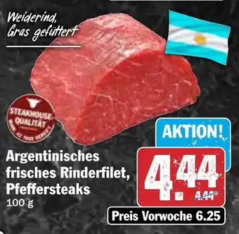 HIT Argentinisches frisches Rinderfilet, Pfeffersteaks Angebot