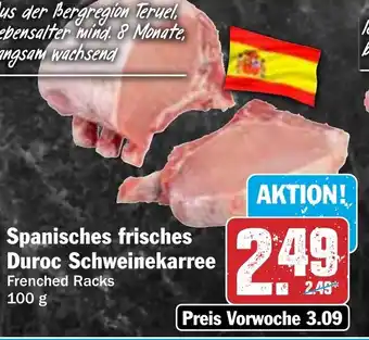 HIT Spanisches frisches Duroc Schweinekarree Angebot