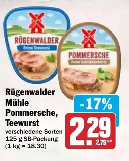 HIT Rügenwalder Mühle Pommersche, Teewurst Angebot