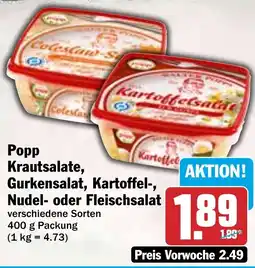 HIT Popp Krautsalate, Gurkensalat, Kartoffel-, Nudel- oder Fleischsalat Angebot
