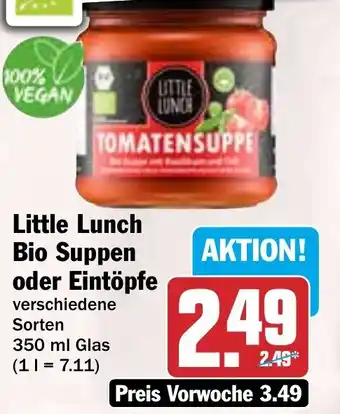HIT Little Lunch Bio Suppen oder Eintöpfe Angebot