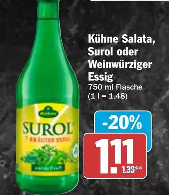 HIT Kühne Salata, Surol oder Weinwürziger Essig Angebot
