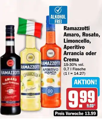 HIT Ramazzotti Amaro, Rosato, Limoncello, Aperitivo Arrancia oder Crema Angebot