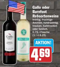 HIT Gallo oder Barefoot Rebsortenweine Angebot