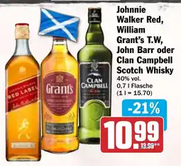 HIT Johnnie Walker Red, William Grant's T.W, John Barr oder Clan Campbell Scotch Whisky Angebot