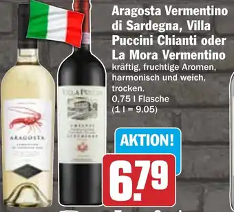 HIT Aragosta Vermentino di Sardegna, Villa Puccini Chianti oder La Mora Vermentino Angebot