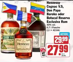 HIT Hennessy Cognac V.S, Don Papa Baroko oder Botucal Reserva Exclusiva Rum Angebot