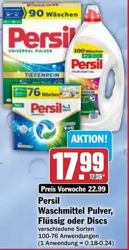 HIT Persil Waschmittel Pulver, Flüssig oder Discs Angebot