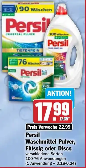 HIT Persil Waschmittel Pulver, Flüssig oder Discs Angebot