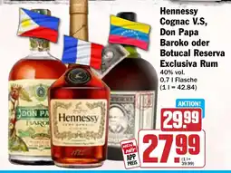 HIT Hennessy Cognac V.S, Don Papa Baroko oder Botucal Reserva Exclusiva Rum Angebot