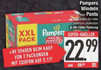 E-Center Pampers Windeln oder Pants 68-150er Packung Angebot