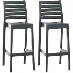 Netto Marken-Discount CLP 2er Set Outdoor-Barhocker Ares Mit Fußstütze I Stapelbare Tresenhocker In Rattan-Optik Angebot