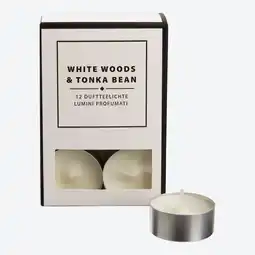 NKD Teelicht mit Duft White Wood & Tonka Bean, 12er-Set Angebot