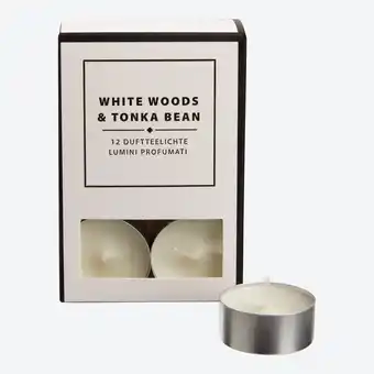 NKD Teelicht mit Duft White Wood & Tonka Bean, 12er-Set Angebot