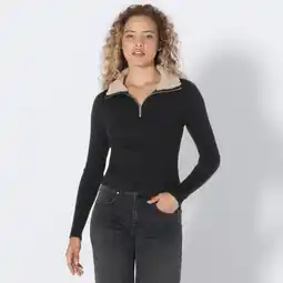 NKD Damen-Pullover mit Kunstfell-Kragen Angebot
