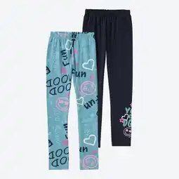 NKD Kinder-Mädchen-Leggings mit Druck, 2er-Pack Angebot
