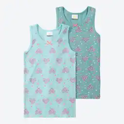 NKD Kinder-Mädchen-Unterhemd mit Herz-Aufdruck, 2er-Pack Angebot