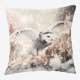 NKD Kissenhülle mit Schnee-Eulen-Design, ca. 40x40cm Angebot
