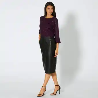 NKD Damen-Kunstleder-Rock in Midi-Länge Angebot