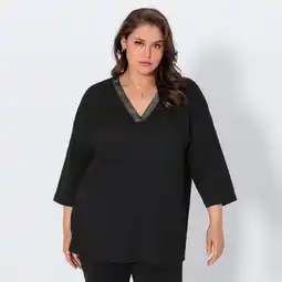 NKD Damen-Langarmshirt mit V-Ausschnitt, große Größen Angebot