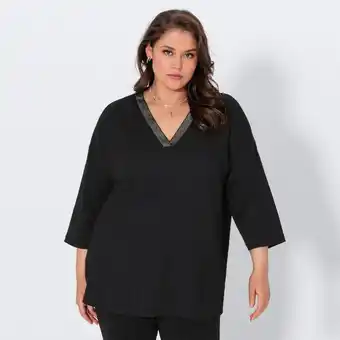 NKD Damen-Langarmshirt mit V-Ausschnitt, große Größen Angebot