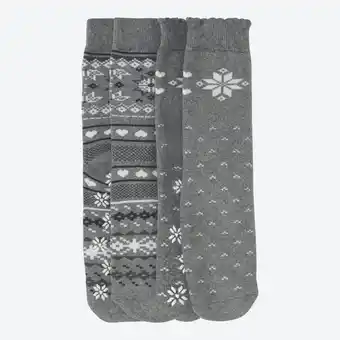 NKD Damen-ABS-Socken in winterlichem Design, 2er-Pack Angebot