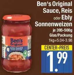 E-Center Ben's Original Sauce, Reis oder Ebly Sonnenweizen Angebot