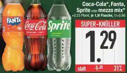 E-Center Coca-Cola, Fanta, Sprite oder mezzo mix Angebot