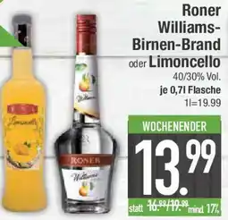 E-Center Roner Williams- Birnen-Brand oder Limoncello Angebot