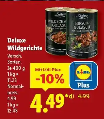 Lidl Deluxe Wildgerichte Angebot