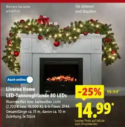 Lidl Livarno Home LED-Tannengirlande 80 LEDs Angebot