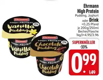 Edeka Ehrmann High Protein Pudding, Joghurt oder Drink Angebot