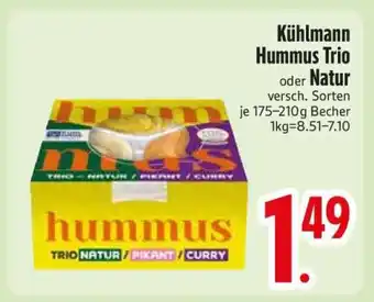Edeka Kühlmann Hummus Trio Natur Angebot