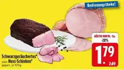 Edeka Schwarzgeräuchertes oder Nuss-Schinken Angebot