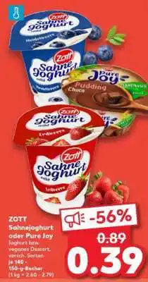 Kaufland Zott Sahnejoghurt oder Pure Joy Angebot