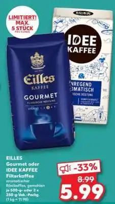 Kaufland EILLES Gourmet oder IDEE KAFFEE Filterkaffee Angebot