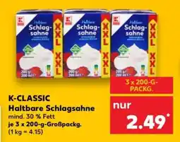 Kaufland K-CLASSIC Haltbare Schlagsahne Angebot