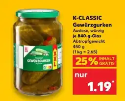 Kaufland K-CLASSIC Gewürzgurken Angebot