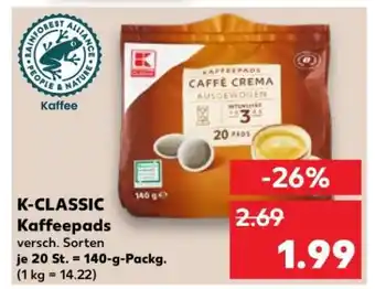 Kaufland K-CLASSIC Kaffeepads Angebot
