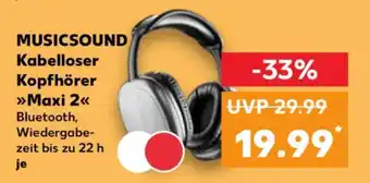 Kaufland MUSICSOUND Kabelloser Kopfhörer Maxi 2 Angebot