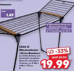 Kaufland CASA SI Wäscheständer Orion Bambus Angebot