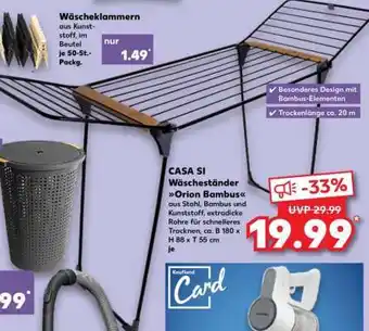 Kaufland CASA SI Wäscheständer Orion Bambus Angebot