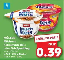 Kaufland MÜLLER Milchreis, Kokosmilch-Reis oder Grießpudding Angebot
